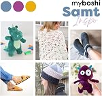 Myboshi Crochet et tricoter le fil Velvet Chenille fils laine effilée (gris (dolphin), paquet de 5)