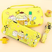 Vista 7 de HYPERCASE for Nintendo Switch OLED Carry Travel Case Yellow Accessories Bundle, with Switch OLED Console Protective Cover Skin, Screen Protector