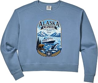 Women's Alaska Cruise 2026 Trip Family matchig Group friends memorie Comfort Colors Crop Sweatshirt