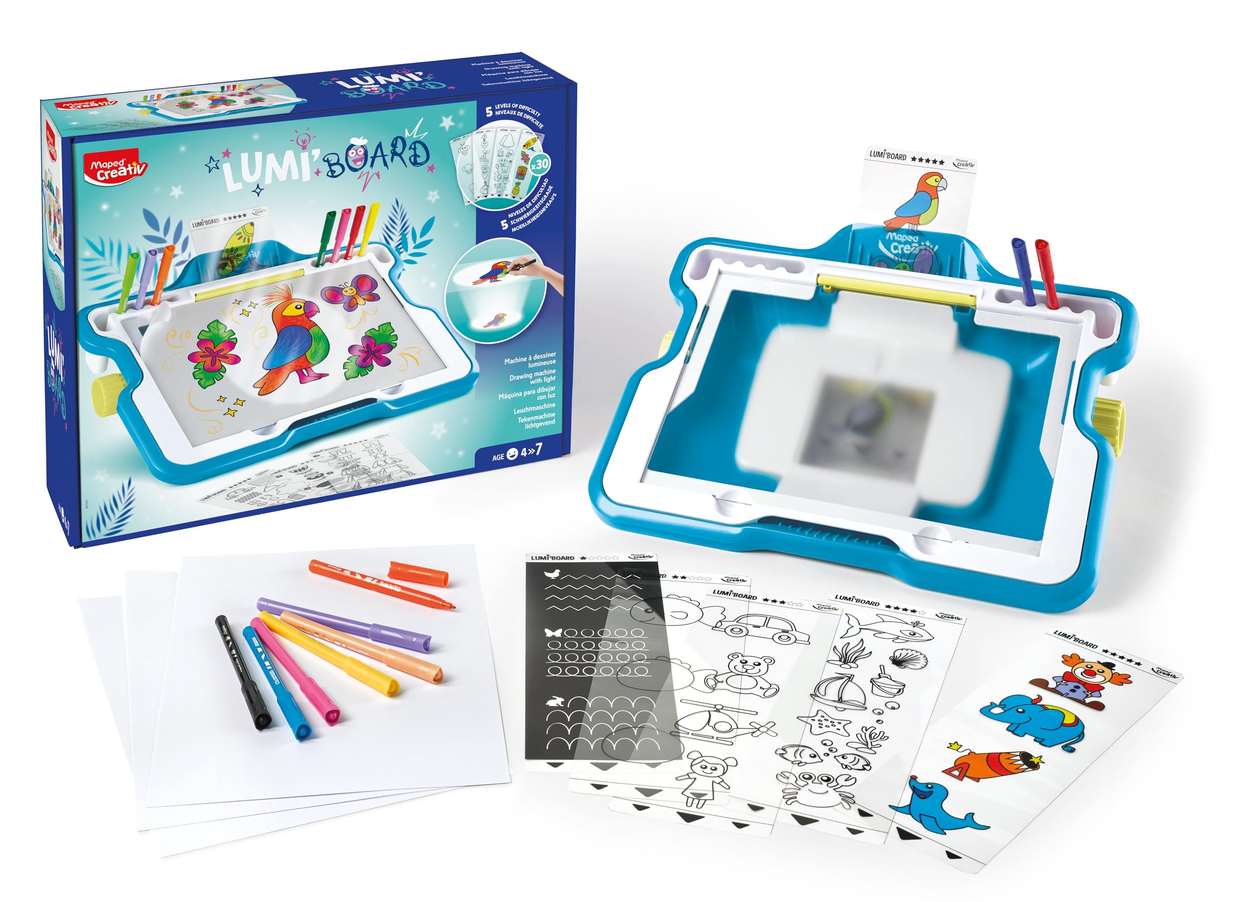Sponsored Ad – Creativ Lumi Board - Light Machine to Learn to Draw - 63 Piece Set Creative Toy – Illuminating Artist Board for Children 4+