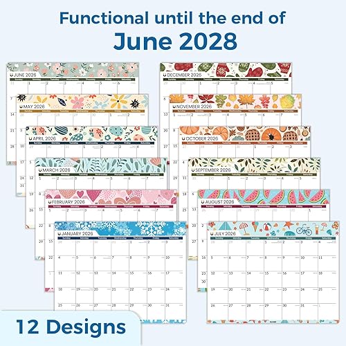 Miniatura 4 de SUNEE Calendario magnético para refrigerador 2025-2028 de julio de 2025 a junio de 2028, calendario magnético para refrigerador de 3 años para la