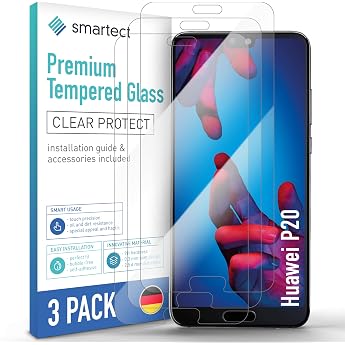 smartect Protective Glass Pack of 3 for Huawei P20