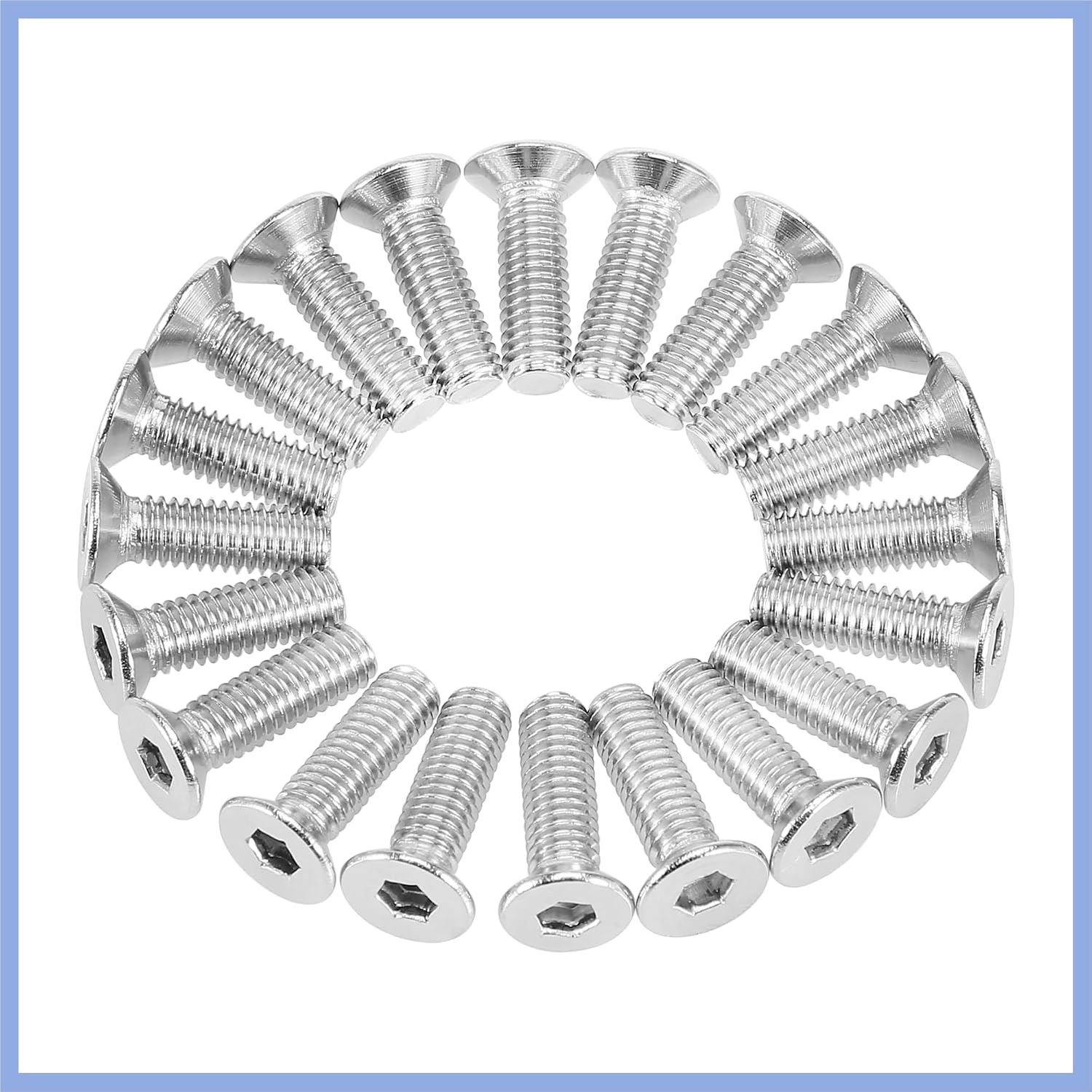 20pcs Car Motorcycle Silver Tone M6 Fender Bumper Washer Bolt Set Aluminum Alloy Engine Bay Fastener Stable