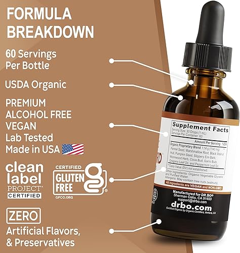 Miniatura 8 de ParaGuard Cleanse Liquid Organic Detox - Suplemento orgánico de fórmula de protección intestinal para humanos con nuez negra ajenjo y tintura de