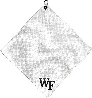 Team Golf NCAA Team Golf NCAA Microfiber Towel - 15" X 15" (White) with Carabiner Clip, Premium Microfiber with Deep Waffle Pockets- Superior Water Absorption and Quick Dry Golf Cleaning Towel