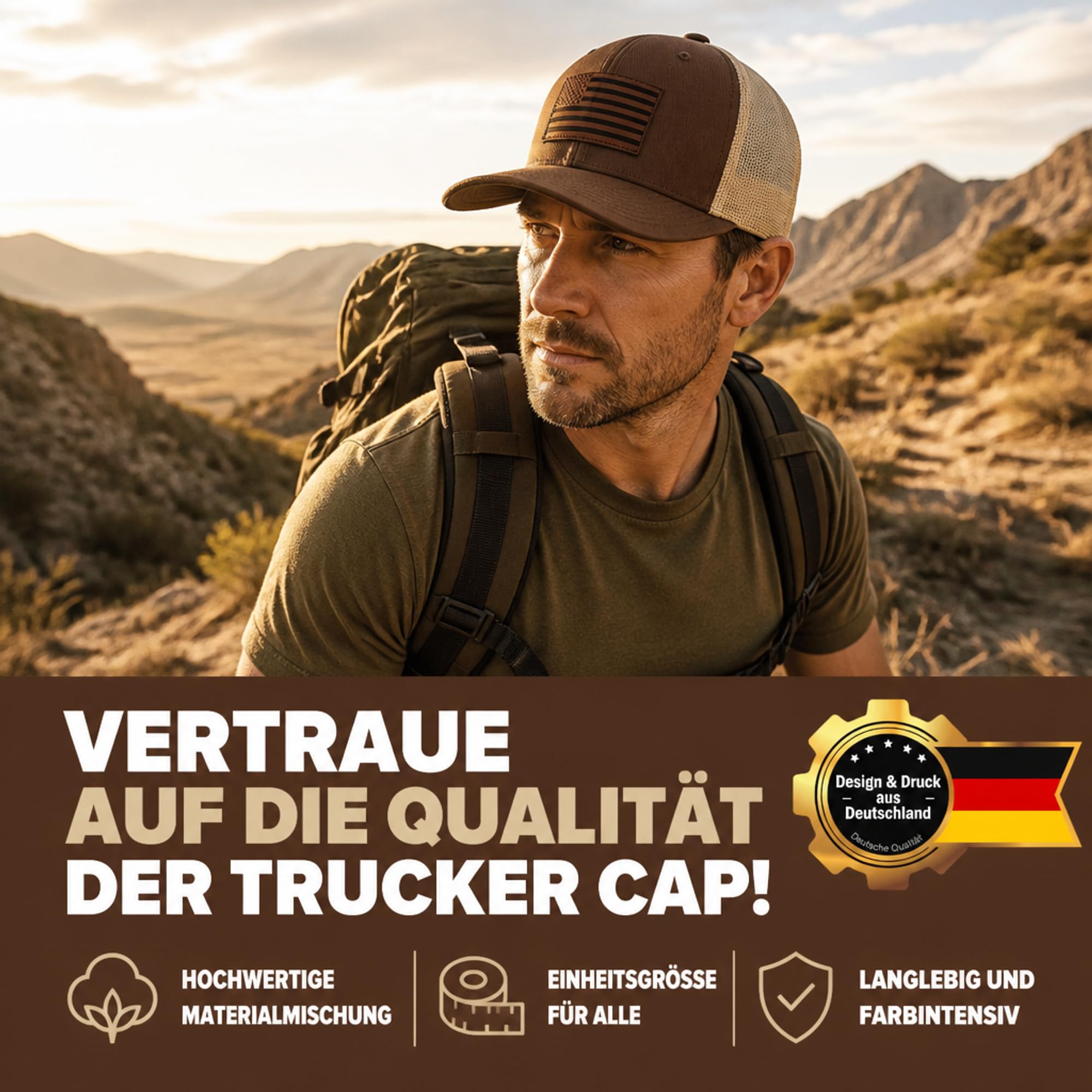 Gorra de camionero Flexfit Snapback: Bandera de Estados Unidos - Ejército Militar América Gorra al aire libre - Regalo para cazadores Gorra de béisbol Naturaleza Gorra Gorra de Malla Exterior Equipo