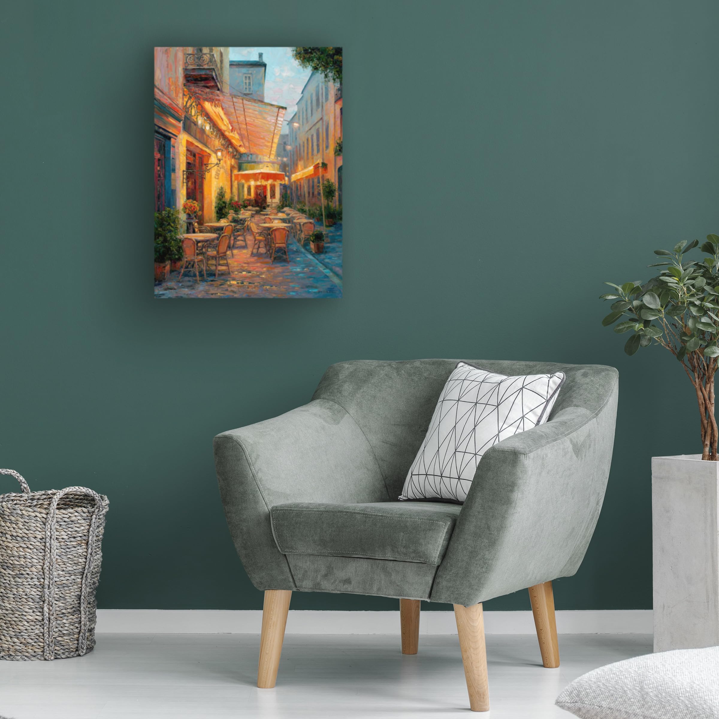 Amazon.com: Wrapped Canvas Wall Art - Haixia Liu 'Cafe Van Gogh