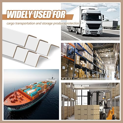 Miniatura 6 de Colarr 150 protectores de cartón blanco a granel, 2 x 2 x 48 protectores de embalaje de envío, papel para envío de papel en forma de V para esquinas