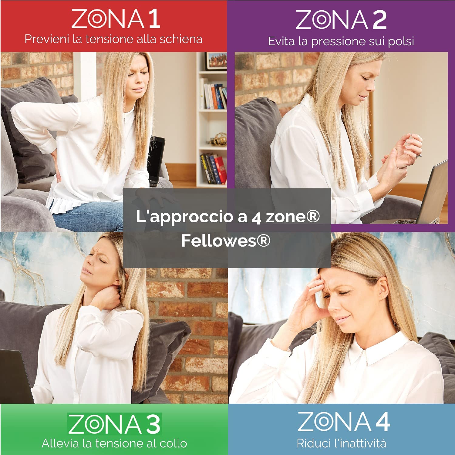 Fellowes Pad Poggiapolsi Crystals Gel Blu 91177-72