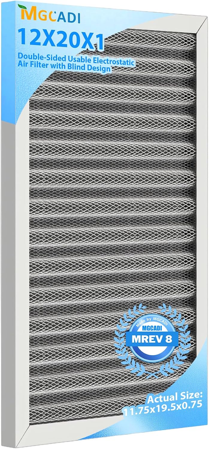 12x20x1 HVAC Furnace Air Filter Merv 8(Actual Size:11.75x19.5x0.82Inch)