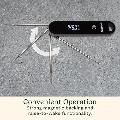 Miniatura 4 de Cuisinart LED Digital Pro - Termómetro de lectura instantánea, ambidiestro calibrado, impermeable, termómetro de carne para el hogar y la parrilla,