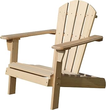 Kids Wooden Adirondack Chair, Childrens Outdoor Patio Furniture, Garden, Lawn, Deck Chair, Unfinished