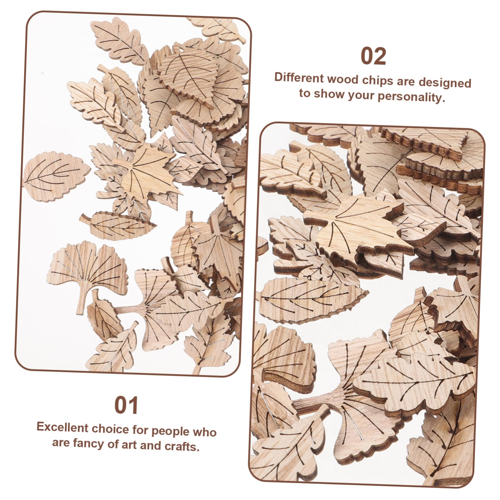 SHINEOFI 50 Pièces Copeaux Bois Motif Scrapbooking DIY Copeaux Bois Détail Scrapbooking Artistique
