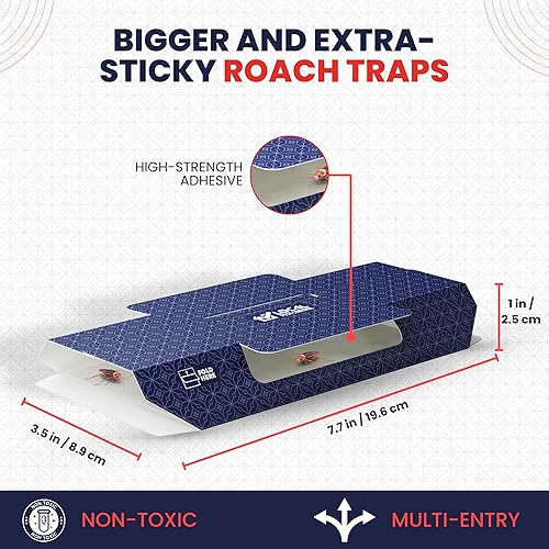 Miniatura 2 de Paquete de 24 trampas para cucarachas  Moteles adhesivos para cucarachas, tableros de pegamento adhesivo para insectos e insectos que se arrastran,