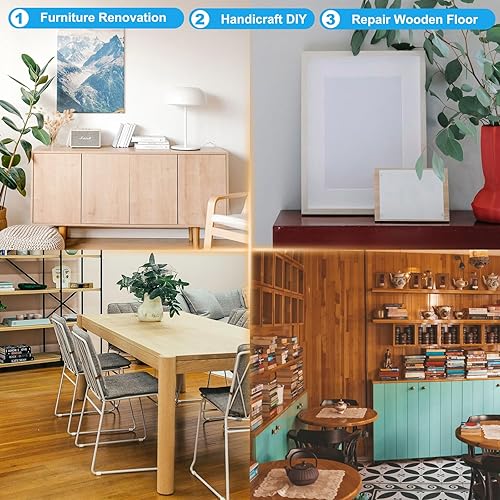 Miniatura 6 de PATIKIL Cinta de reparación de grano de madera de 2.2 pulgadas x 15 pies, parche autoadhesivo con textura realista para reparación de piso, puerta,