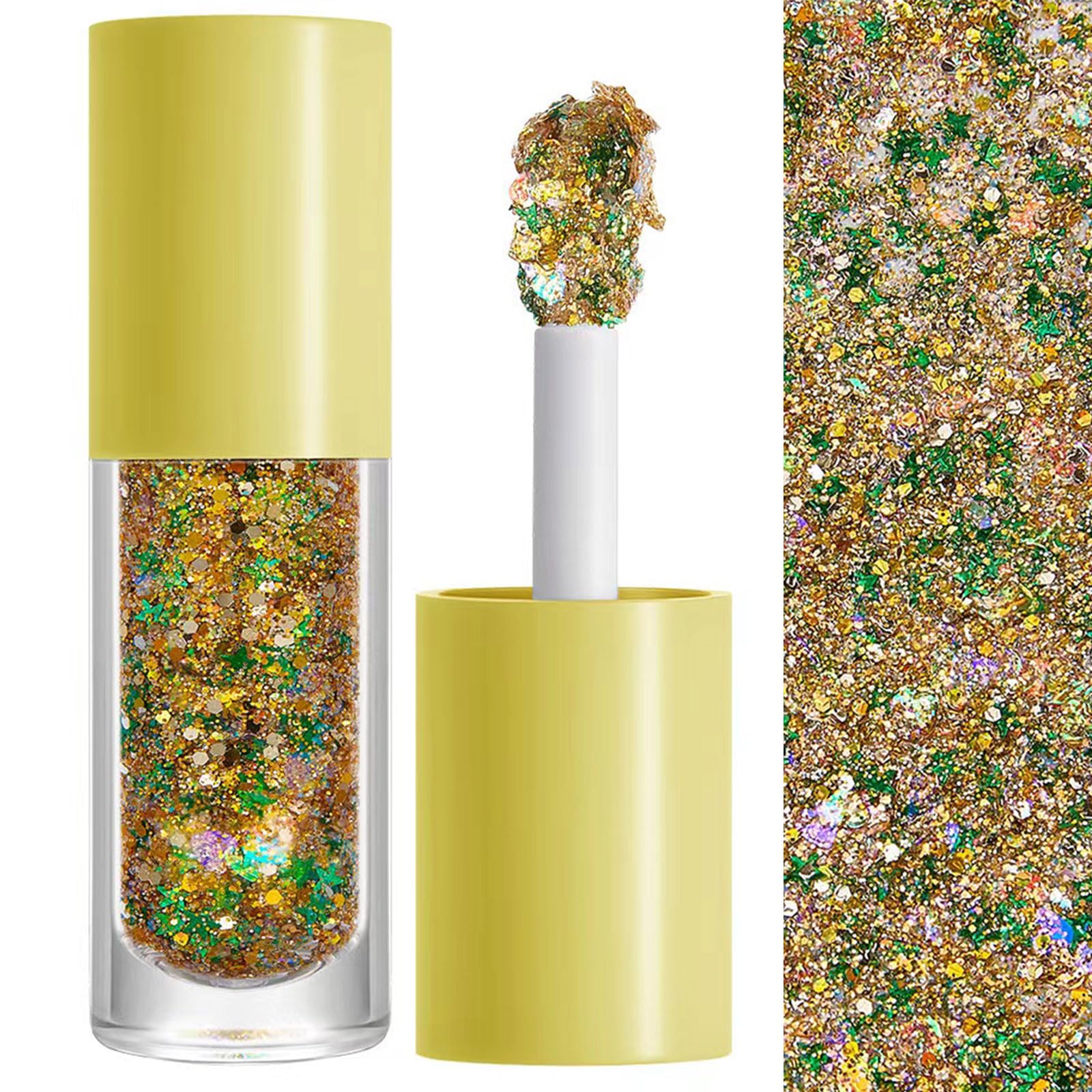 Festival Purpurina Cara Pelo Cuerpo,Glitter Bar Gel para Carnaval Masquerade Glitter Maquillaje Lentejuelas de Sirena Cara