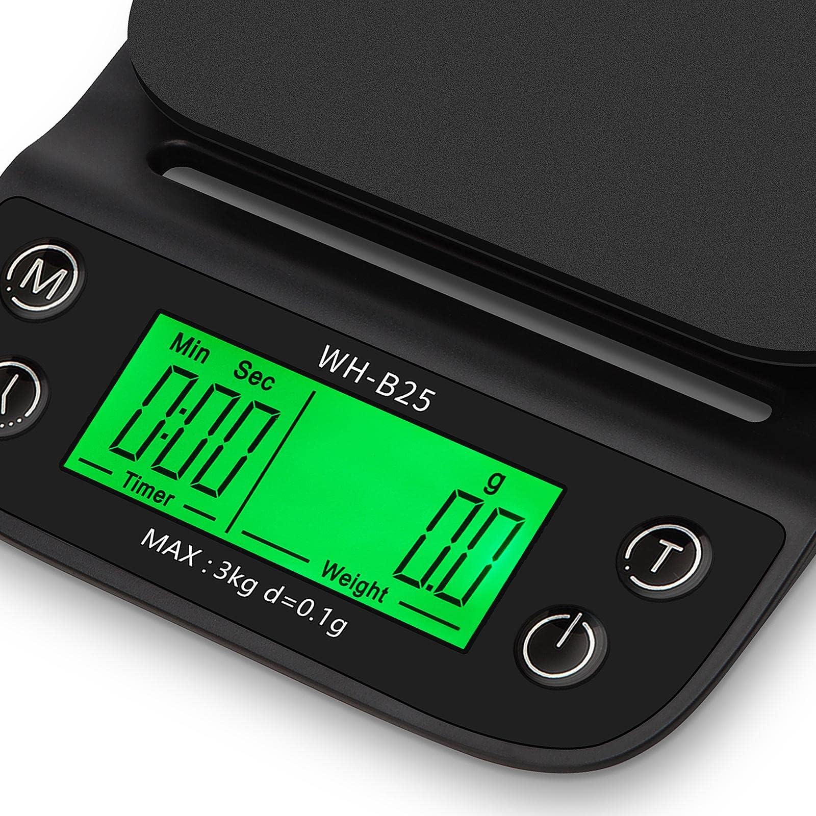 Multi-purpose Kitchen Scale Timer Function Digital Scale Black