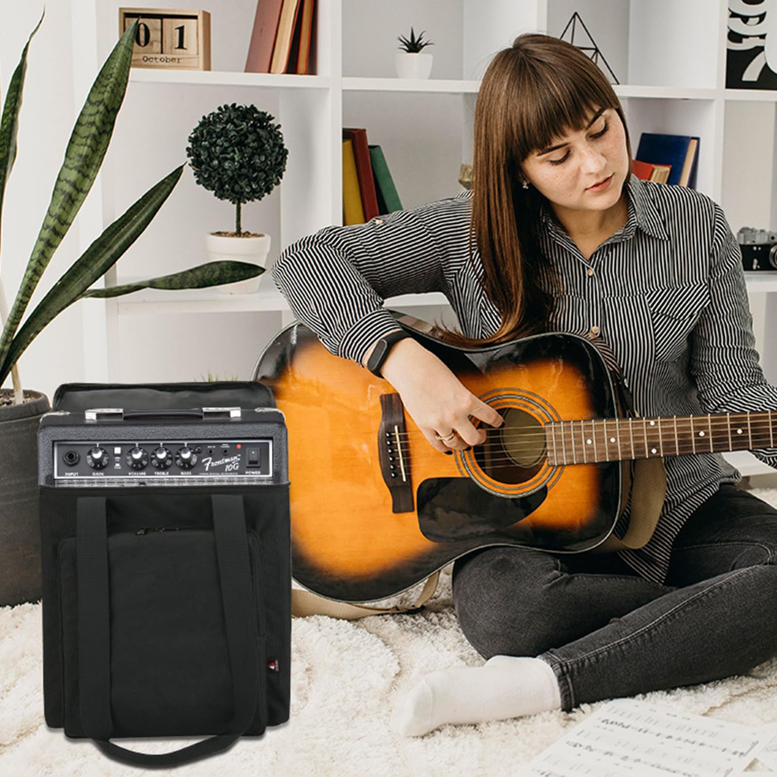 Kangnice Nylon Guitar Amplifiers Covers With Comfortable Shoulder Straps For 10G
