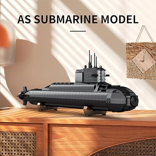 Miniatura 3 de KEAOOD Juguetes de construcción de submarino nuclear militar, juguetes de construcción submarino del ejército de la Segunda Guerra Mundial,