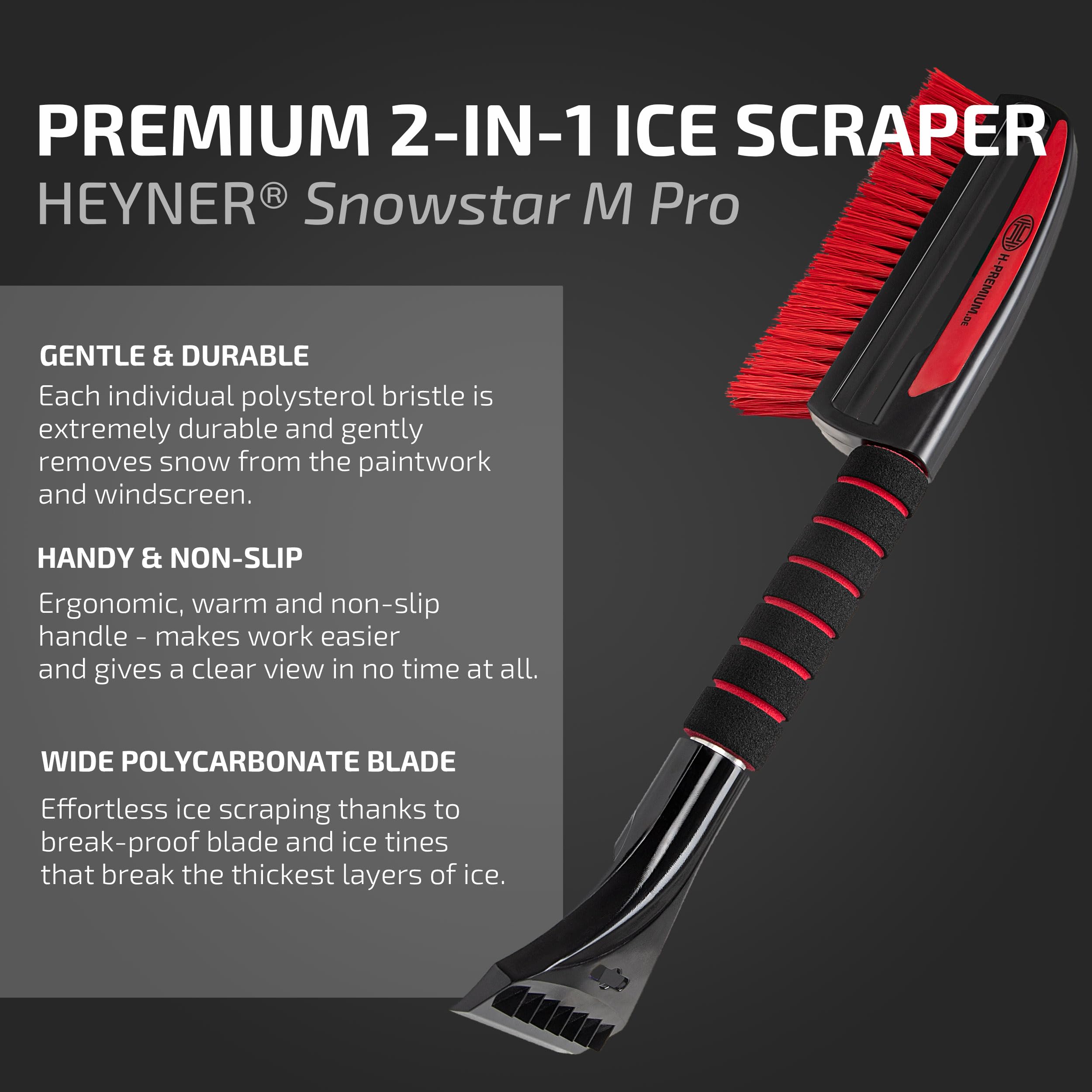 HEYNER 995100 Scopa per neve nero Rosso