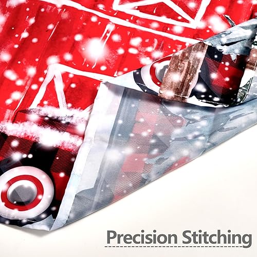 Miniatura 7 de osomrilo Cortina de ducha de Feliz Navidad, camión rojo y regalos para baño, tela de poliéster lavable impermeable, decoración de baño, 12 ganchos,