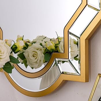 専用〜✴︎フランスアンティーク　壁掛け　置き型　モノグラム　フリルカバー2点付き Amazon.com: CULER Black Wood Wall Mirror for Bathroom