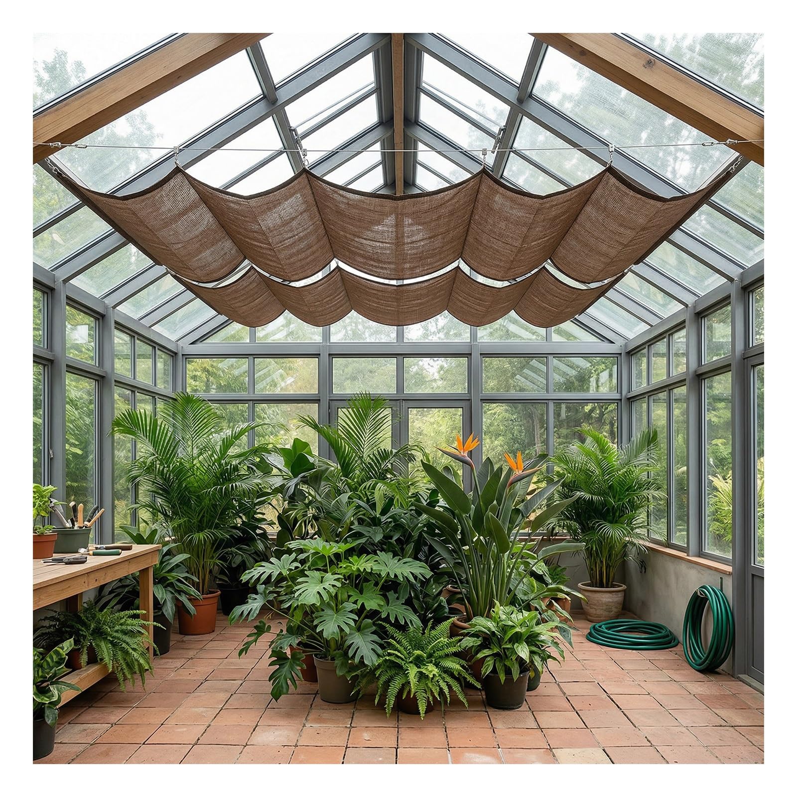 Toile de Toit en PEHD et store coulissant extérieur rétractable 14m