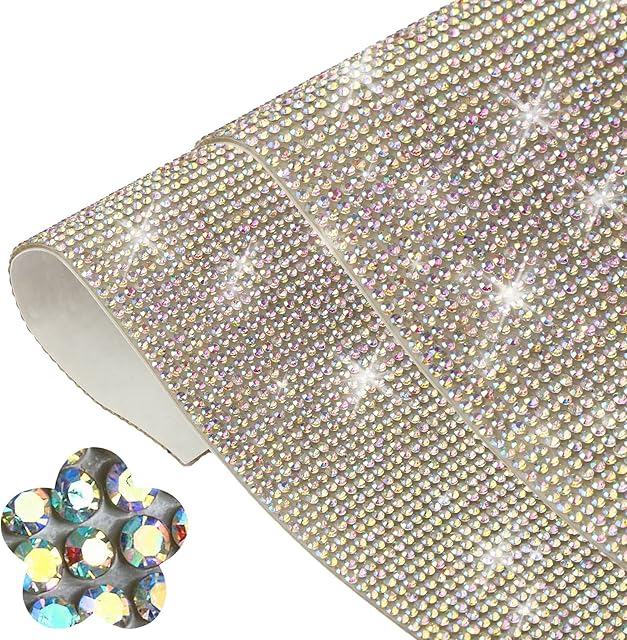 ZZLOVE 12000pc Bling Crystal Rhinestones Sticker Sheets, DIY Car/Nail/Home/Phone/Accessories Decoration Sticker, Self-Adhesive Glitter Rhinestones Crystal Gem Stickers for Gift Glass Party Decor
