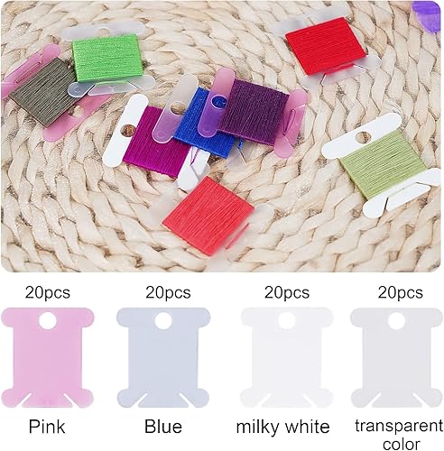 Miniatura 7 de 80 Pcs Thread Organizer, Embroidery Floss Storage,Embroidery Thread Organizer Plastic Embroidery Thread Cards Stitch Thread Plastic bobbins (4