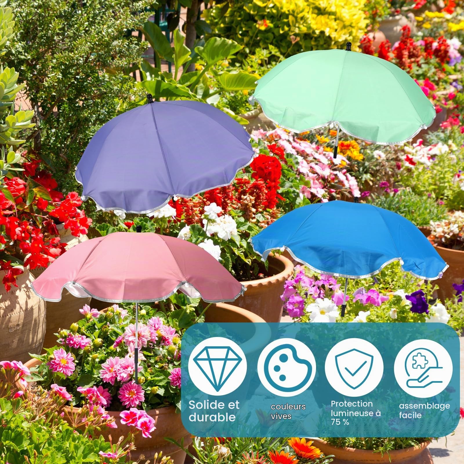 BOXOB 4pcs Parasol Plante D'Extérieur, Diamètre 60cm Parasol Plante