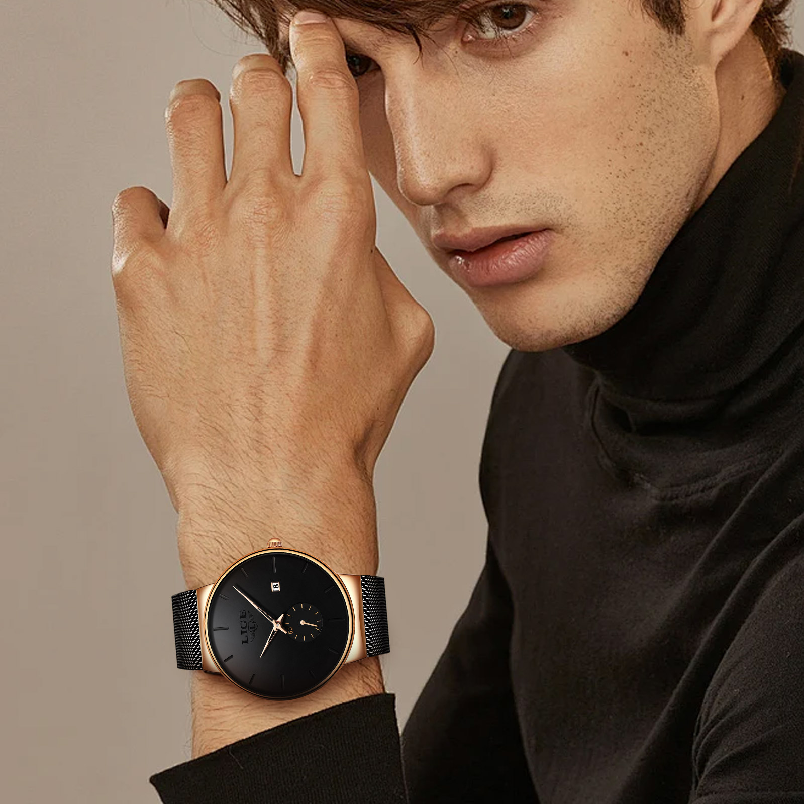 Amazon.com: LIGE Wrist Watches for Men Waterproof Dress  display picture 2
