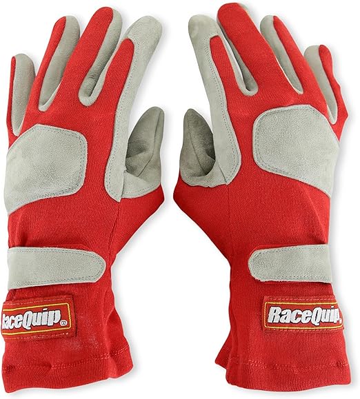 RaceQuip® 351013RQP 351 Series Driving Gloves - SFI 3.3/1 - Red/Gray - Medium