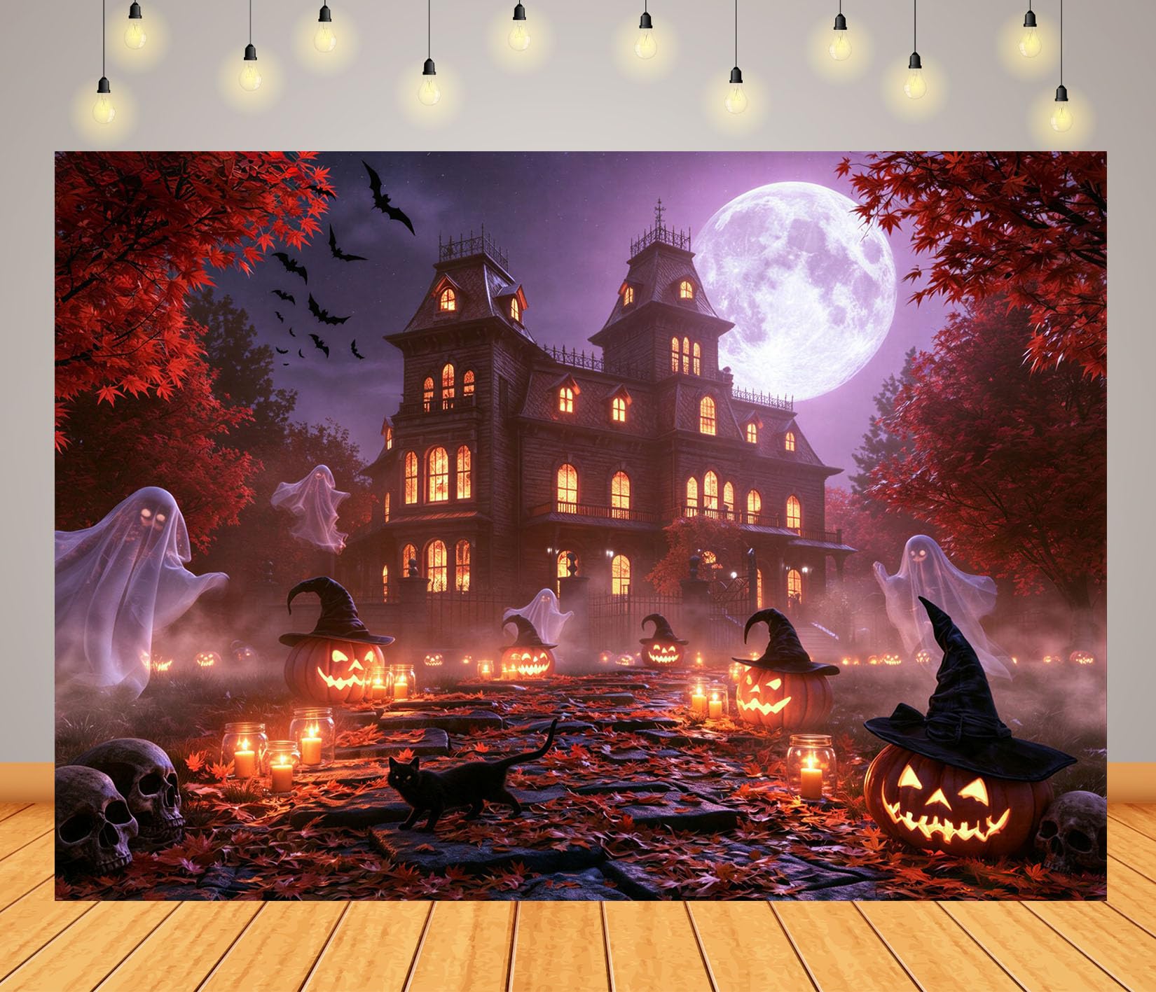 17x10FT (5.2x3m) Villa Infestata In Autunno Sfondo Fotografico