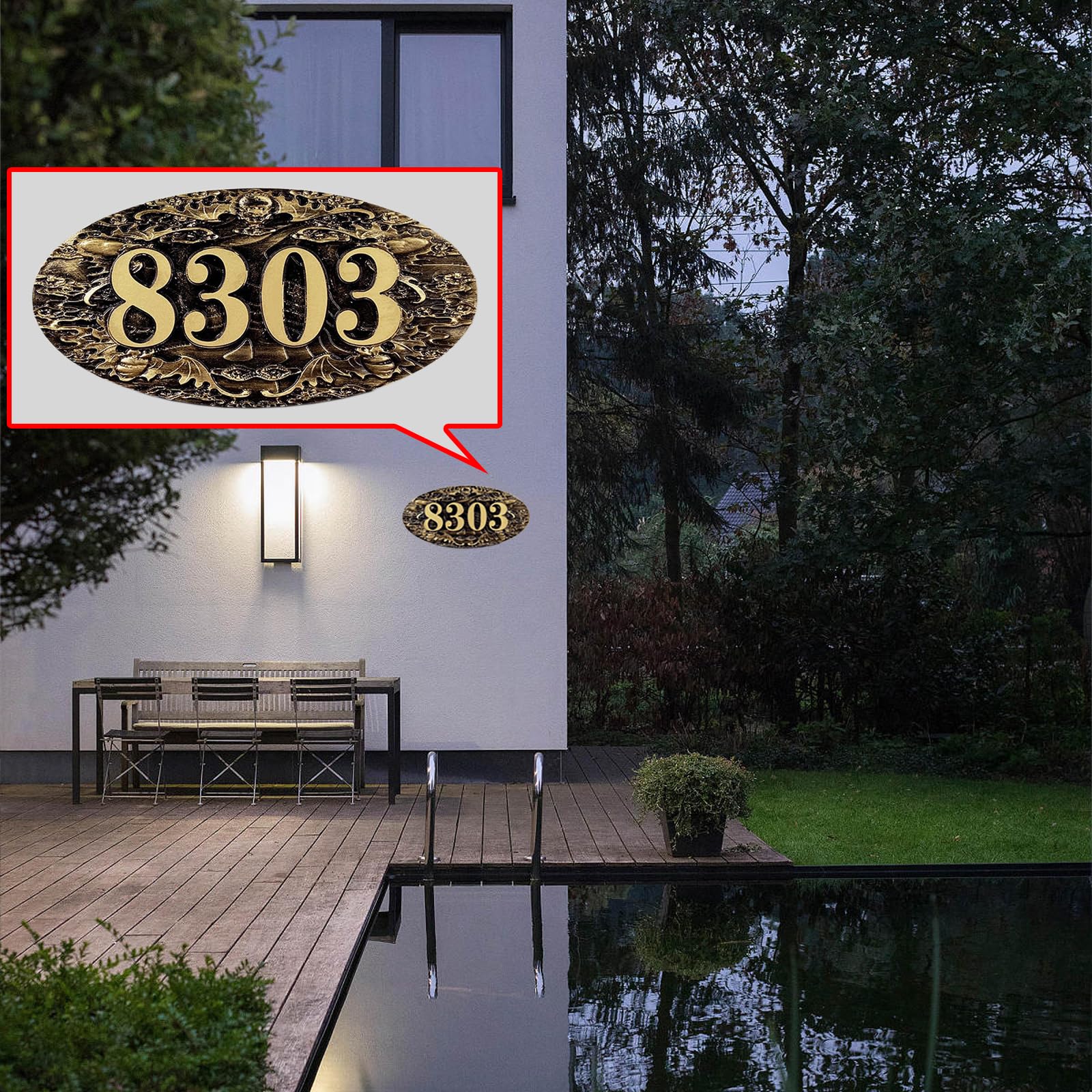 Panneau D'adresse De Maison Personnalisé Plaque De Numéro De Maison Gravée Vintage Panneau Boîte Aux Lettres Acrylique Plaque immatriculation Chambre Personnalisée Tablette Porte Pour Hôtel
