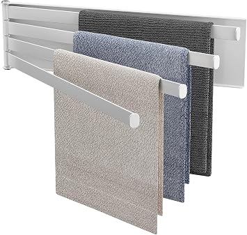 BOIVSHI Magnetic Towel Hanger Bath Rack Bath Towel Holder Bathroom White