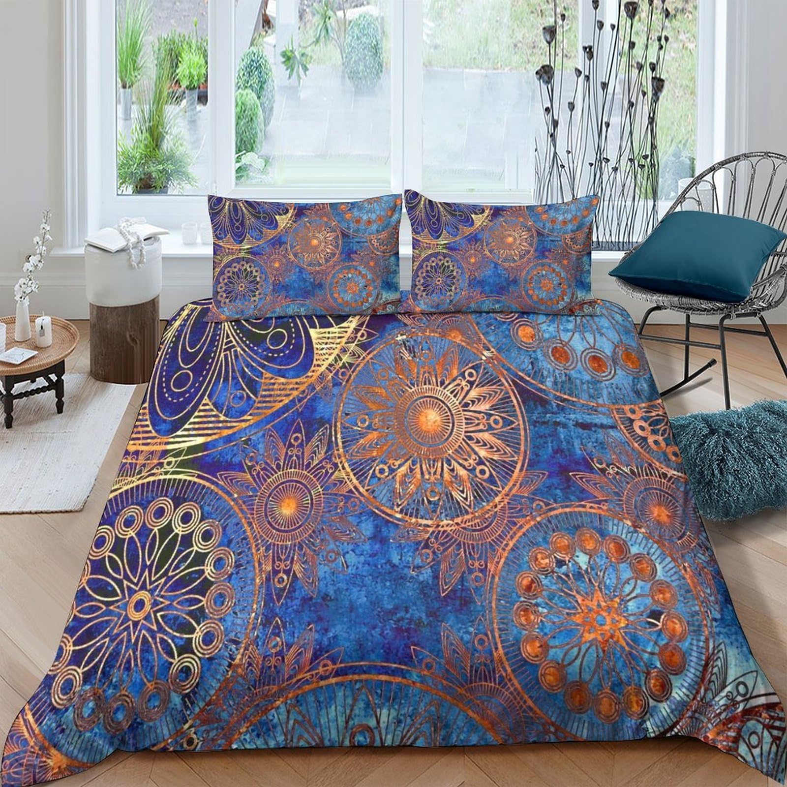 Paisley Duvet Cover Quilt Cover for Boys Girls Comforter Covers 3D Printed with Zipper Closure Soft Microfiber with Pillow Cases Bedding Set 3 Pieces King（220x240cm）