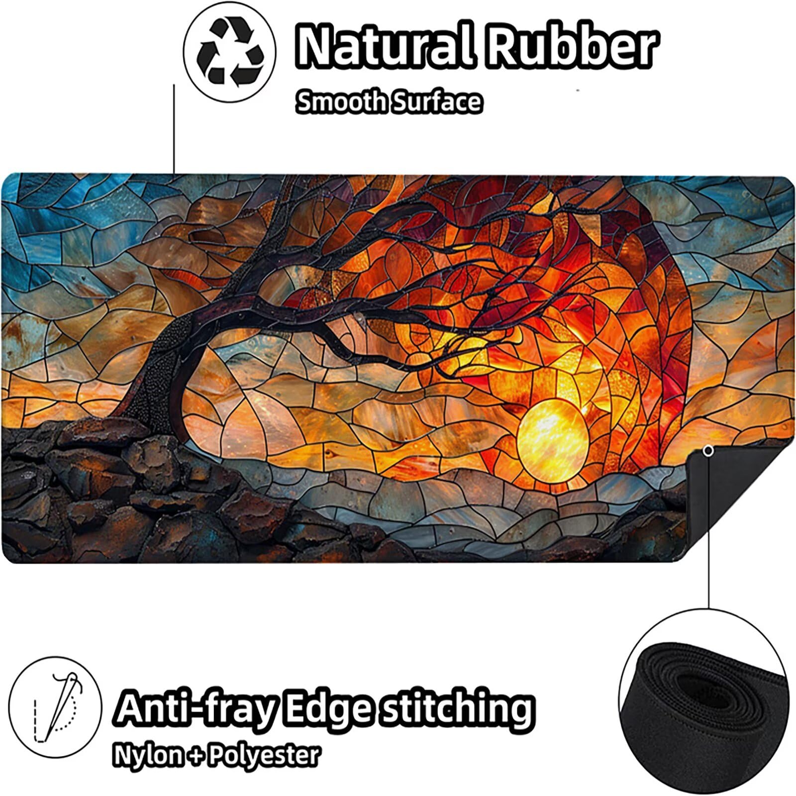 áRbol Alfombrilla Ratón Gaming XXL 1500 x 800 mm, Alfombrilla Gaming Amarillo Mousepad con Base de Goma Antideslizante, Impermeable Desk Mat para Teclado y Raton, Accesorios Gaming, Regalos Z-9