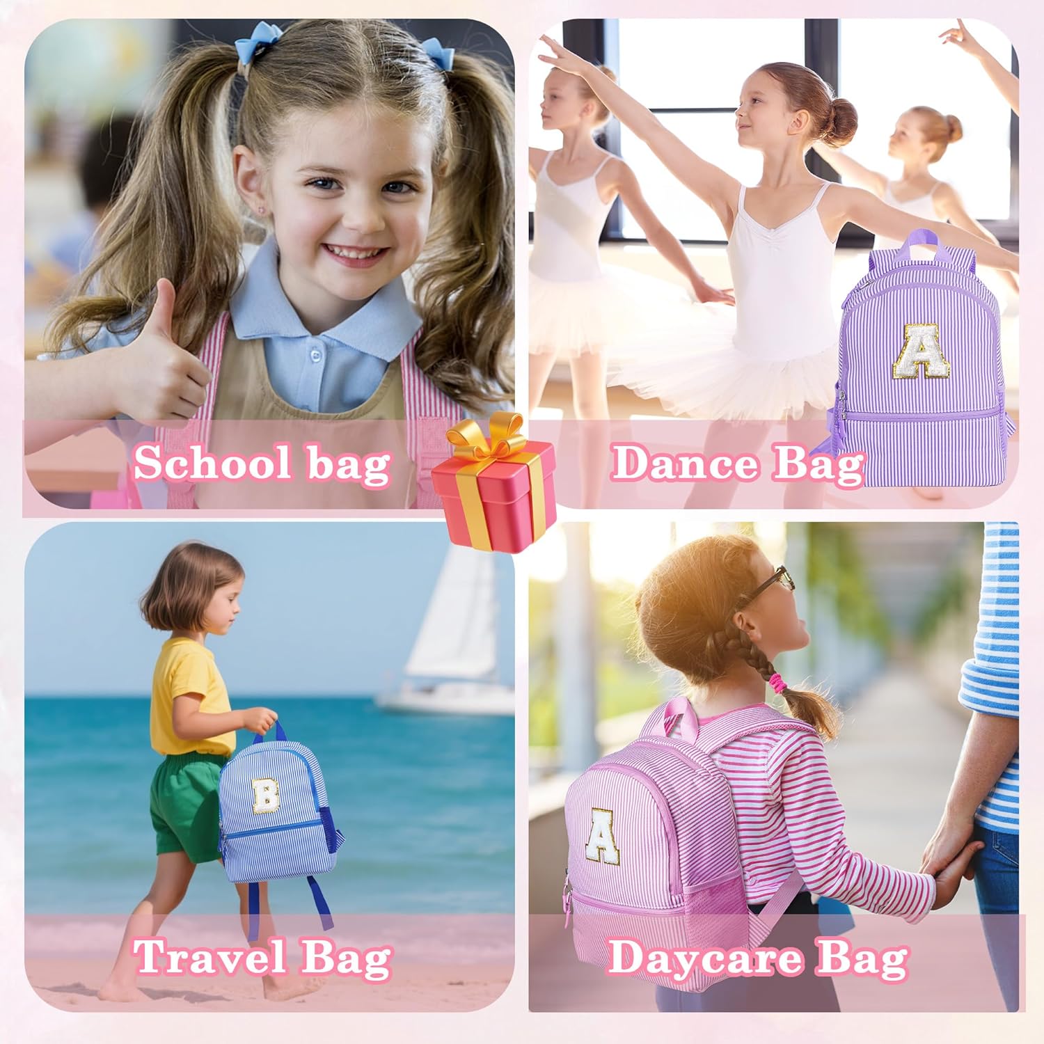 YOOLIFE Personalized Gifts Initial Birthday Gift Backpack Gift For Daughter Gifts For Sister Personalized Backpack Pink A - Image 8