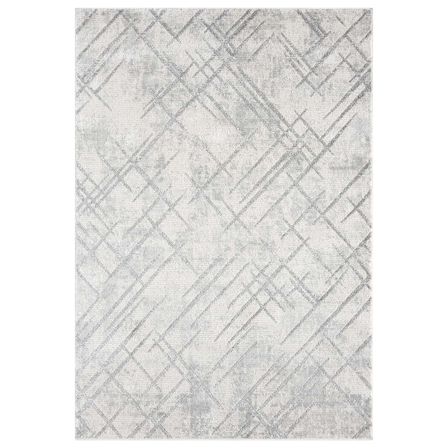 carpet city Teppich Wohnzimmer - Grau - 160x230 cm - Klassisch Modern - Vintage-Optik, Meliert, Used-Look - Teppiche Kurzflor Schlafzimmer, Esszimmer