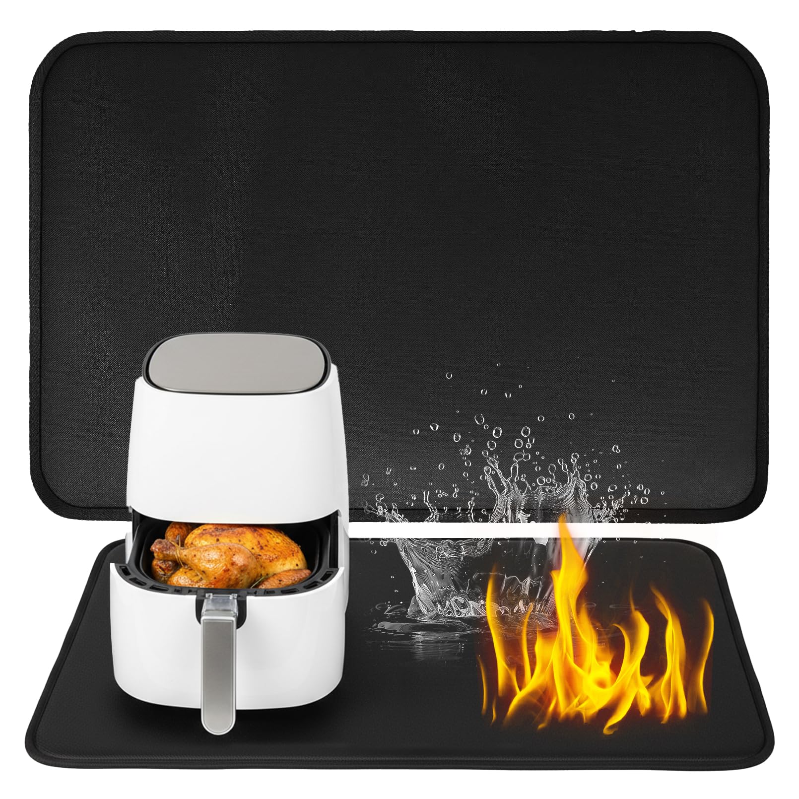 40x60cm Heat Resistant Mat Under BBQ Grill Heat Proof Mat with Fireproof Surface Heatproof Mats BBQ Accessories for Kitchen Camping BBQ Grill Pizza Oven