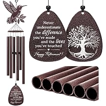 SteadStyle Retirement Gifts for Women Men - Best 37'' Retirement Wind Chime, Farewell Going Away Goodbye Gifts for Coworkers, Teacher, Boss, Nurse, Veterans Hummingbird Wind Chime Large Size