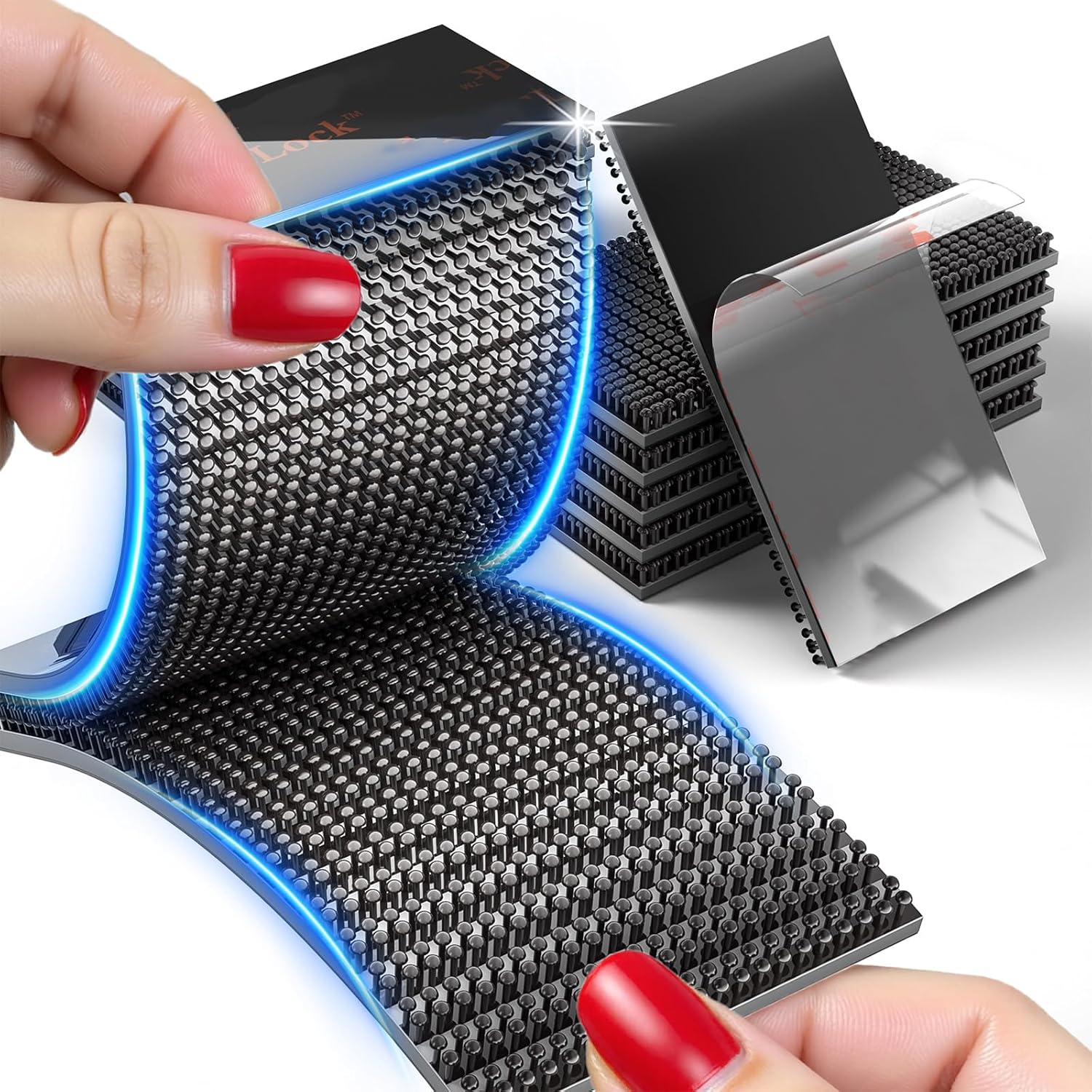 PHIXBEAR 16Pcs Dual Lock Heavy-Duty Reusable Fasteners - Waterproof Heat-Resistant EZ Pass/IPass/SunPass Mounting Strips, 1"x2" Double Sided Tape
