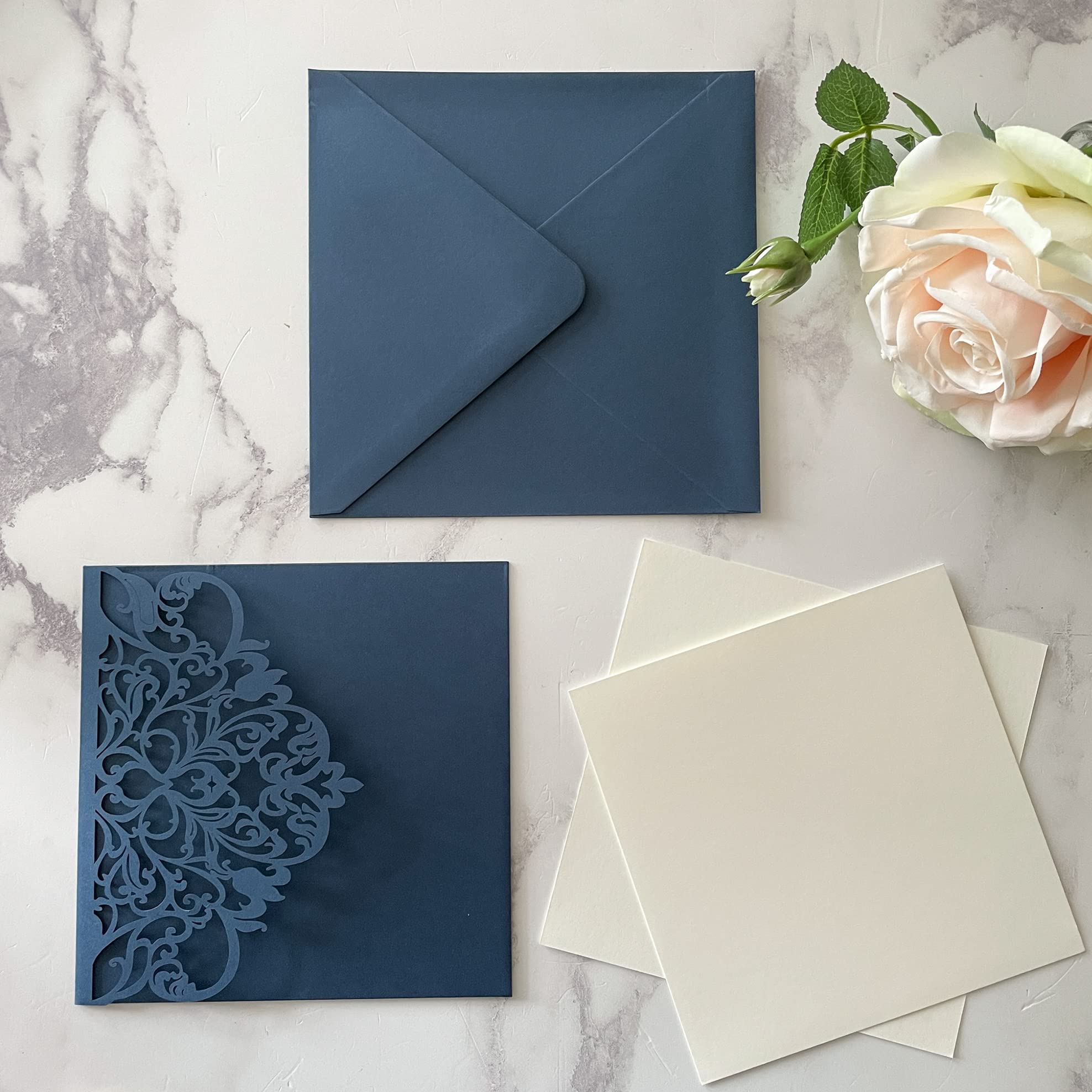 Buy Imagine DIY Pack of 10 Blank Laser Cut Invitations, Inserts and