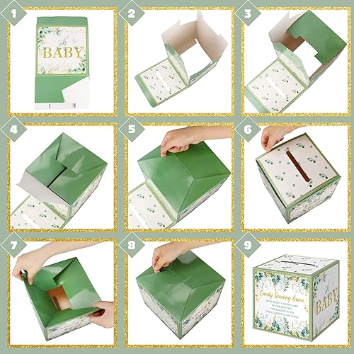 Miniatura 6 de Glenmal Juego de 52 piezas de regalo para juegos de baby shower, biberón grande para juego de ducha, adivina cuántos caramelos decoraciones para