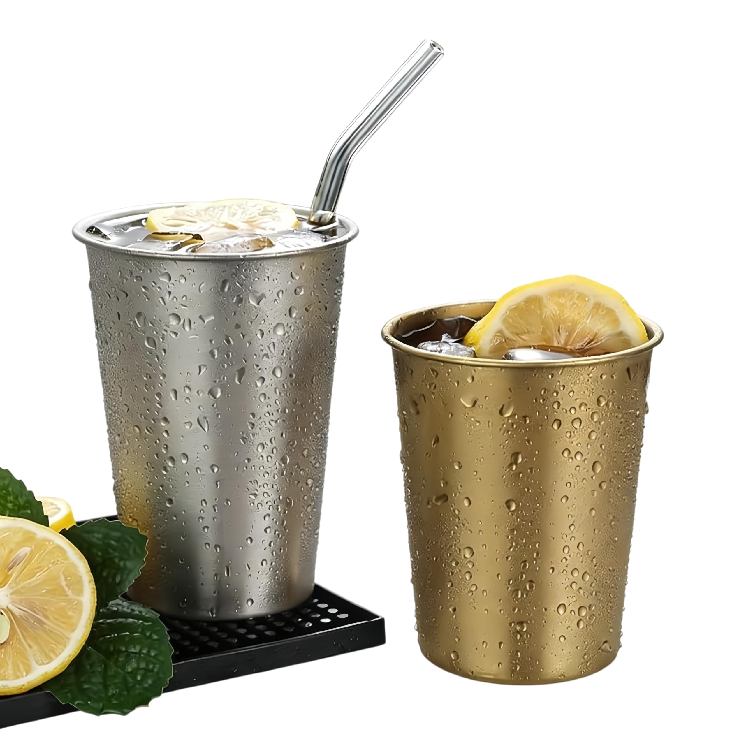 ROSSRORE Stainless Steel Mug for Restaurant、Camping、Party、Gathering、Picnic、Pub