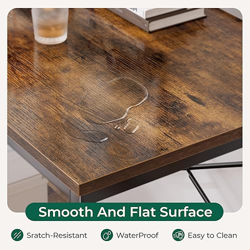 Miniatura 7 de Huuger Escritorio en forma de L de 47 pulgadas, escritorio para computadora con estantes de almacenamiento reversibles, para esquina de juegos,