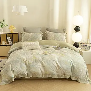 ECOCOTT Bedding 3-Piece Duvet Cover Set King Size – Silky Soft 100% Lyocell, Cooling & Breathable for Hot Sleepers, Ultra-Soft with Elegant Marble Pattern, Moisture-Wicking