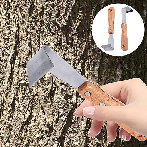 Miniatura 7 de Housoutil Herramientas de mano herramienta de afeitado de corteza de espada de corteza, 2 piezas, pelador de troncos, cortador de injerto de árbol,