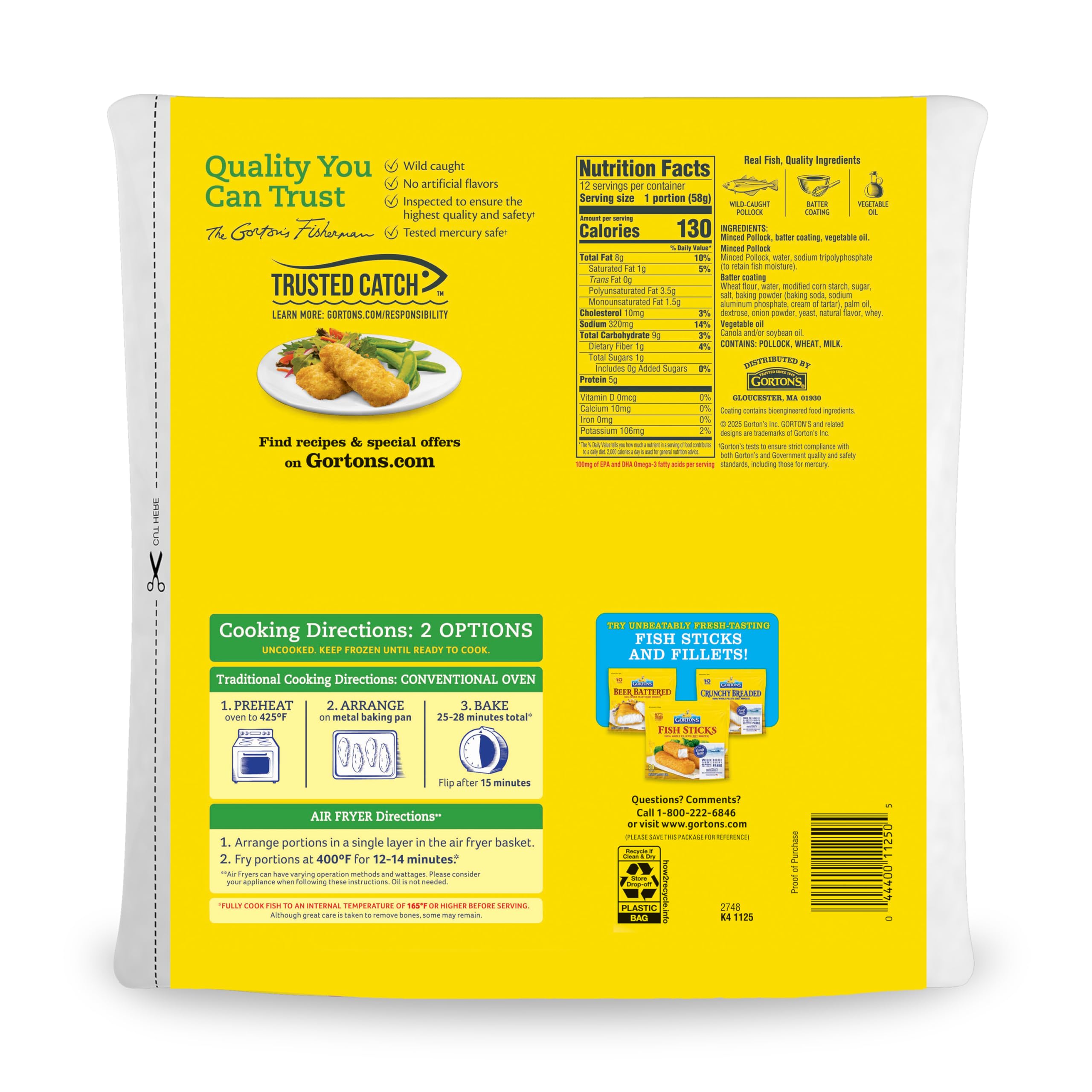 Gortons Crispy Battered Fish Portions 24 5 oz Frozen — view 2