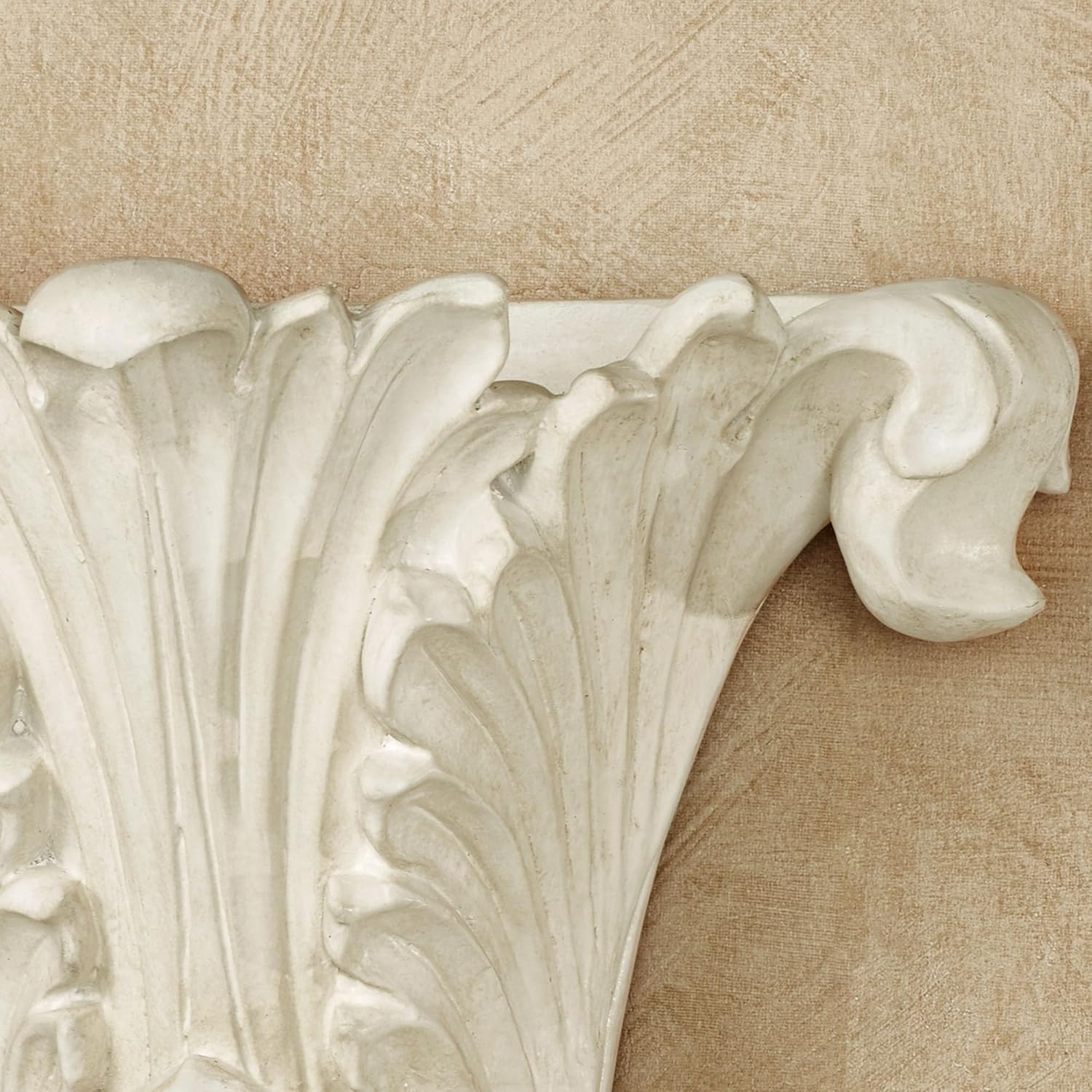 Touch of Class Traditional Acantha Wall Pocket - Resin - Antique White - Decorative Vase for Bedroom, Living Room, Dining Room, Kitchen, Hallway, Office, Entryway, Foyer